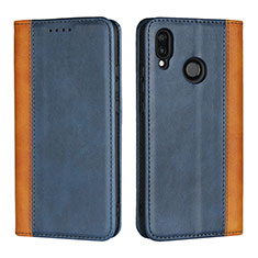 Leather Case Stands Flip Cover L04 Holder for Huawei Nova 3e Blue