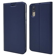 Leather Case Stands Flip Cover L04 Holder for Huawei P20 Blue