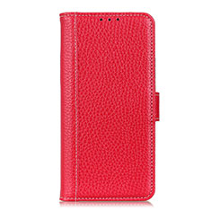 Leather Case Stands Flip Cover L04 Holder for Motorola Moto One Fusion Red