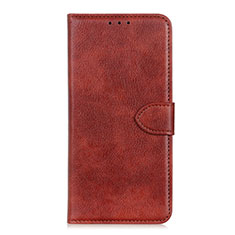 Leather Case Stands Flip Cover L04 Holder for Nokia C3 Brown