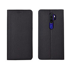 Leather Case Stands Flip Cover L04 Holder for Oppo A11 Black