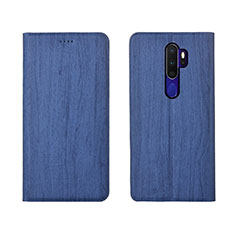 Leather Case Stands Flip Cover L04 Holder for Oppo A11 Blue