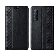 Leather Case Stands Flip Cover L04 Holder for Oppo Find X2 Neo Black