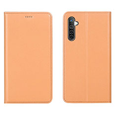 Leather Case Stands Flip Cover L04 Holder for Oppo K5 Orange