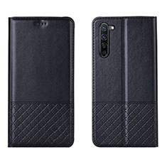 Leather Case Stands Flip Cover L04 Holder for Oppo K7 5G Black