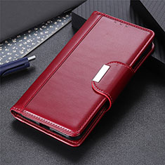 Leather Case Stands Flip Cover L04 Holder for Realme 6 Red Wine