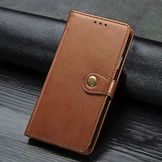 Leather Case Stands Flip Cover L04 Holder for Samsung Galaxy A31 Brown
