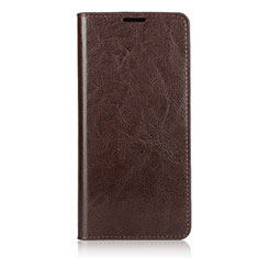 Leather Case Stands Flip Cover L04 Holder for Samsung Galaxy A71 5G Brown