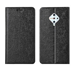 Leather Case Stands Flip Cover L04 Holder for Vivo S1 Pro Black