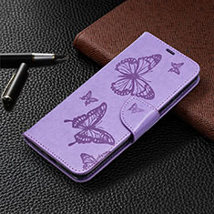 Leather Case Stands Flip Cover L04 Holder for Xiaomi POCO C3 Purple