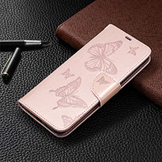 Leather Case Stands Flip Cover L04 Holder for Xiaomi POCO C3 Rose Gold