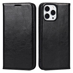 Leather Case Stands Flip Cover L05 Holder for Apple iPhone 14 Pro Black