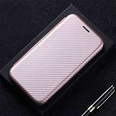 Leather Case Stands Flip Cover L05 Holder for Huawei Nova 8 Pro 5G Rose Gold