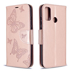 Leather Case Stands Flip Cover L05 Holder for Huawei Nova Lite 3 Plus Rose Gold