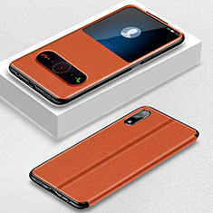 Leather Case Stands Flip Cover L05 Holder for Huawei P Smart Z (2019) Orange