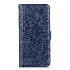 Leather Case Stands Flip Cover L05 Holder for LG Velvet 4G Blue