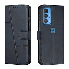 Leather Case Stands Flip Cover L05 Holder for Motorola Moto Edge 20 Pro 5G Blue