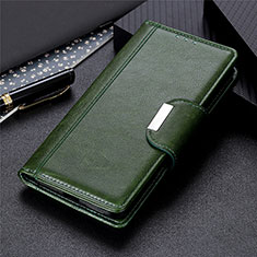 Leather Case Stands Flip Cover L05 Holder for Motorola Moto One Fusion Plus Green