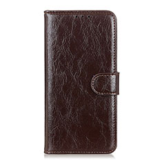 Leather Case Stands Flip Cover L05 Holder for Nokia C3 Brown