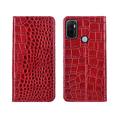 Leather Case Stands Flip Cover L05 Holder for Oppo A11s Red