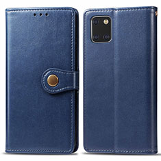 Leather Case Stands Flip Cover L05 Holder for Samsung Galaxy Note 10 Lite Blue