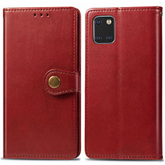 Leather Case Stands Flip Cover L05 Holder for Samsung Galaxy Note 10 Lite Red