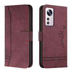 Leather Case Stands Flip Cover L05 Holder for Xiaomi Mi 12S 5G Red
