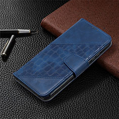 Leather Case Stands Flip Cover L05 Holder for Xiaomi POCO C3 Blue