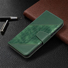 Leather Case Stands Flip Cover L05 Holder for Xiaomi POCO C3 Green