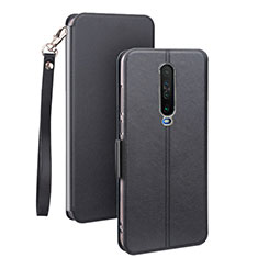 Leather Case Stands Flip Cover L05 Holder for Xiaomi Poco X2 Black
