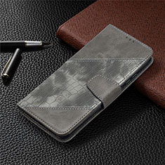 Leather Case Stands Flip Cover L05 Holder for Xiaomi Redmi 9 India Gray