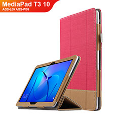 Leather Case Stands Flip Cover L06 for Huawei MediaPad T3 10 AGS-L09 AGS-W09 Red