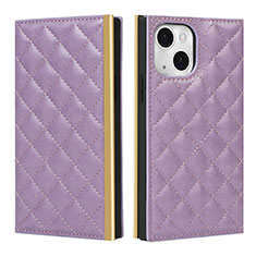 Leather Case Stands Flip Cover L06 Holder for Apple iPhone 13 Mini Purple