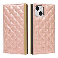 Leather Case Stands Flip Cover L06 Holder for Apple iPhone 13 Mini Rose Gold