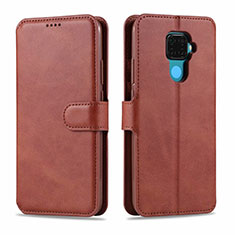 Leather Case Stands Flip Cover L06 Holder for Huawei Mate 30 Lite Brown