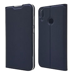 Leather Case Stands Flip Cover L06 Holder for Huawei Y7 (2019) Blue