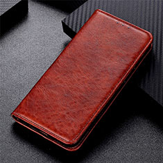 Leather Case Stands Flip Cover L06 Holder for Oppo A11s Brown