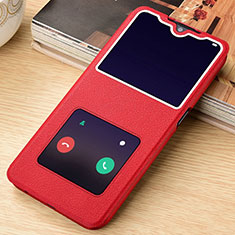 Leather Case Stands Flip Cover L06 Holder for Oppo A11X Red