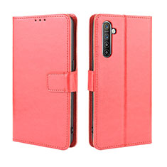 Leather Case Stands Flip Cover L06 Holder for Oppo K5 Red