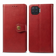 Leather Case Stands Flip Cover L06 Holder for Oppo Reno4 Lite Red