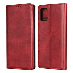 Leather Case Stands Flip Cover L06 Holder for Samsung Galaxy A71 4G A715 Red