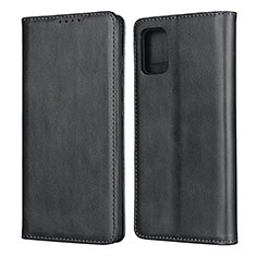 Leather Case Stands Flip Cover L06 Holder for Samsung Galaxy A71 5G Black