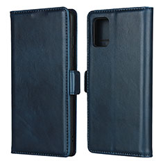 Leather Case Stands Flip Cover L06 Holder for Samsung Galaxy M40S Blue