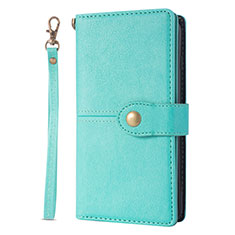 Leather Case Stands Flip Cover L06 Holder for Samsung Galaxy S20 Plus Cyan