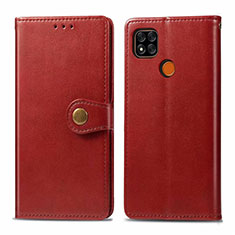 Leather Case Stands Flip Cover L06 Holder for Xiaomi POCO C3 Red