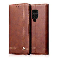 Leather Case Stands Flip Cover L06 Holder for Xiaomi Poco M2 Pro Brown