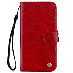 Leather Case Stands Flip Cover L07 Holder for Huawei Nova 3e Red