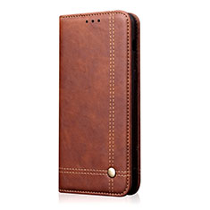 Leather Case Stands Flip Cover L07 Holder for Huawei Nova 6 SE Brown