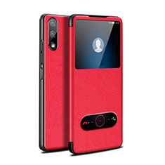 Leather Case Stands Flip Cover L07 Holder for Huawei P Smart Z (2019) Red