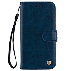 Leather Case Stands Flip Cover L07 Holder for Huawei P20 Lite Blue